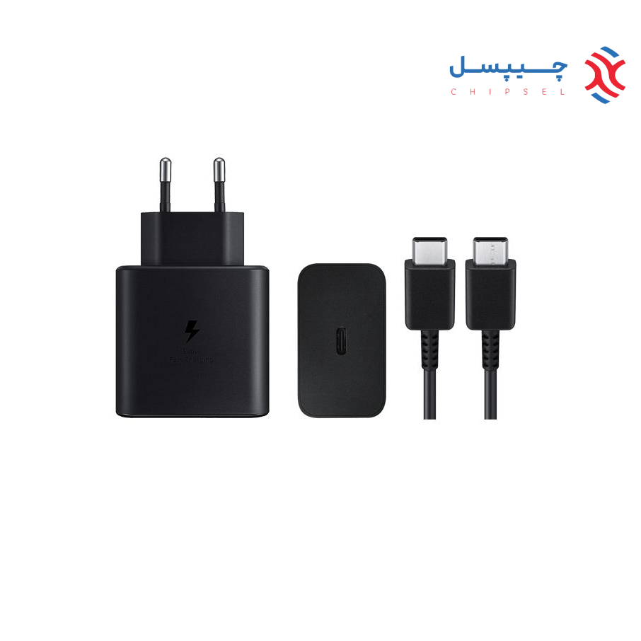 شارژر 45 وات USB-C اوریجینال سامسونگ همراه با کابل Type-C به Type-C
