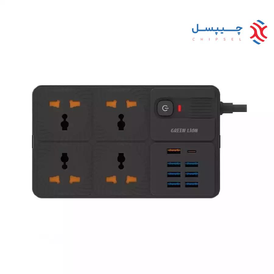 چندراهی و محافظ برق 3250 وات گرین لاین مدل GNPS7UPDUK